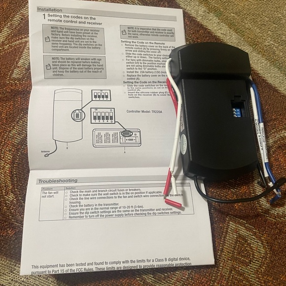 Hampton Bay Receiver ONLY for 3-speed Ceiling Fan Remote 1005-521-941 NEW - Picture 1 of 6